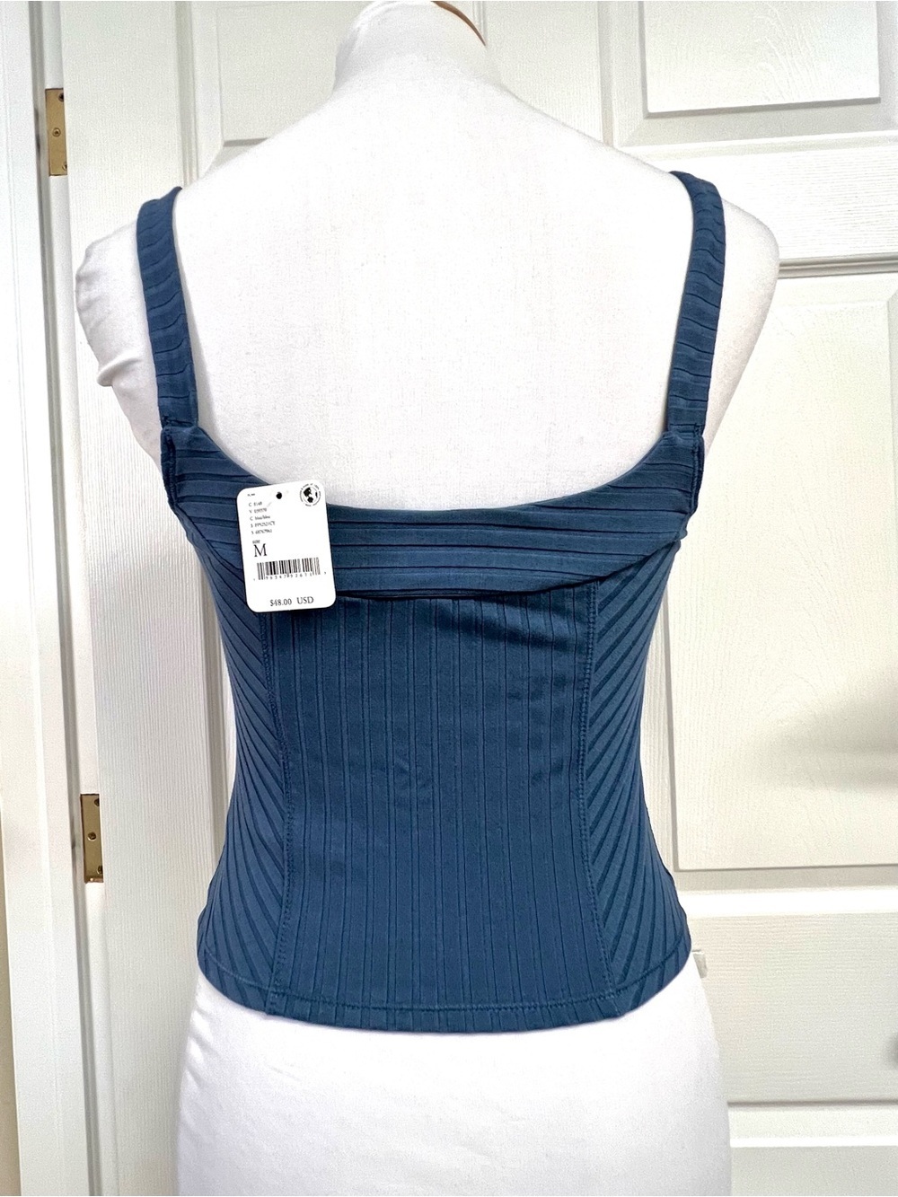 NWT Free people Intimately M Serenity Corset Cami top teal blue coquette bustier - Picture 7 of 8